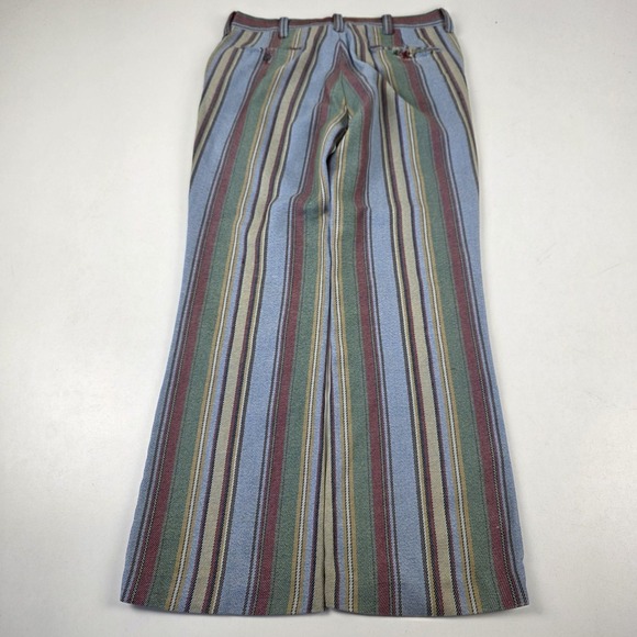 Vintage Levi's Sta-Prest Dress Pants Mens 30x28 Multicolor Stripe Slacks 70s - Picture 7 of 16